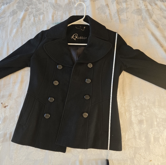 Black Guess Wool Button Down Long Sleeve 22HET908 228MW487 WORN A FEW TIMES - Picture 9 of 9